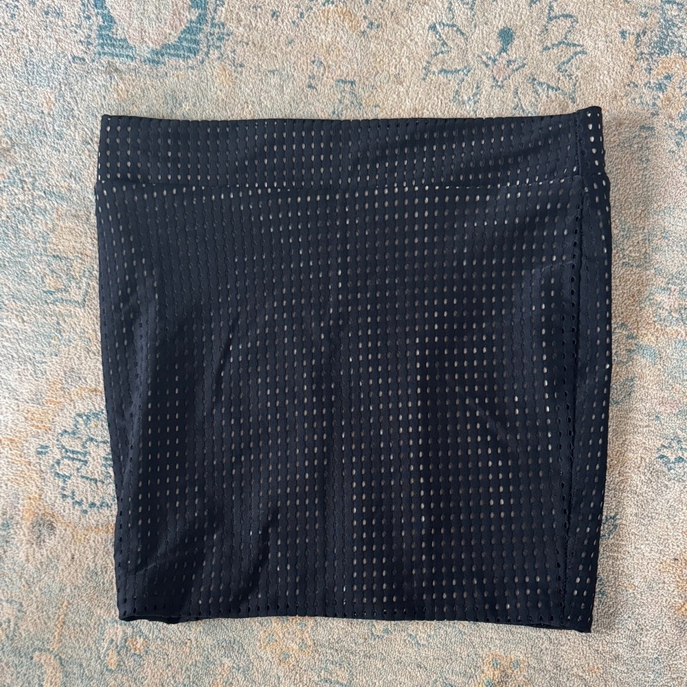 Acacia Swimwear Black Textured Pencil Skirt